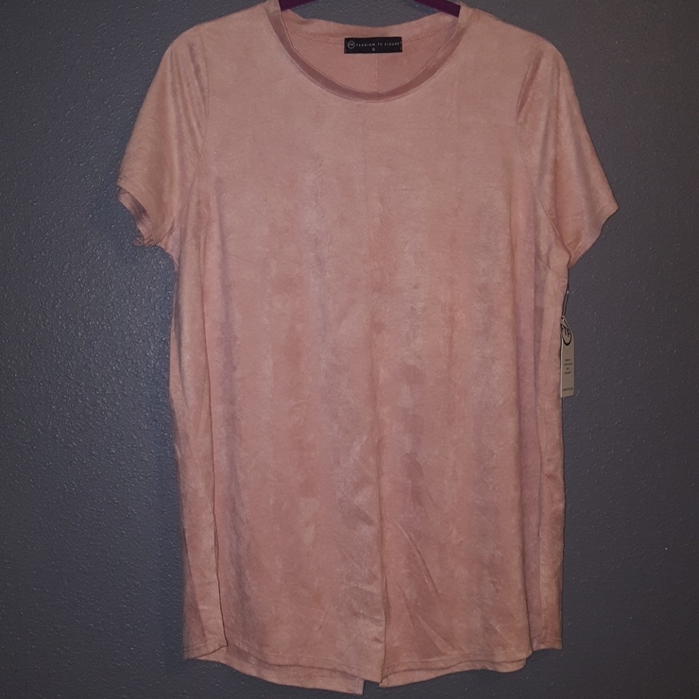 Light Pink Suede T-shirt